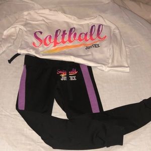 Justice Pants & Shirt activewear outfit